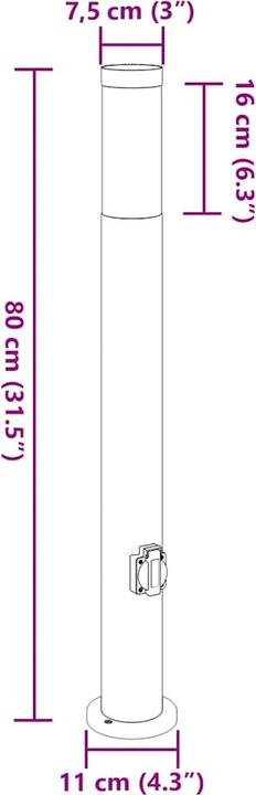 Actual product image vidaXL Pollerleuchte (E27, IP44)
