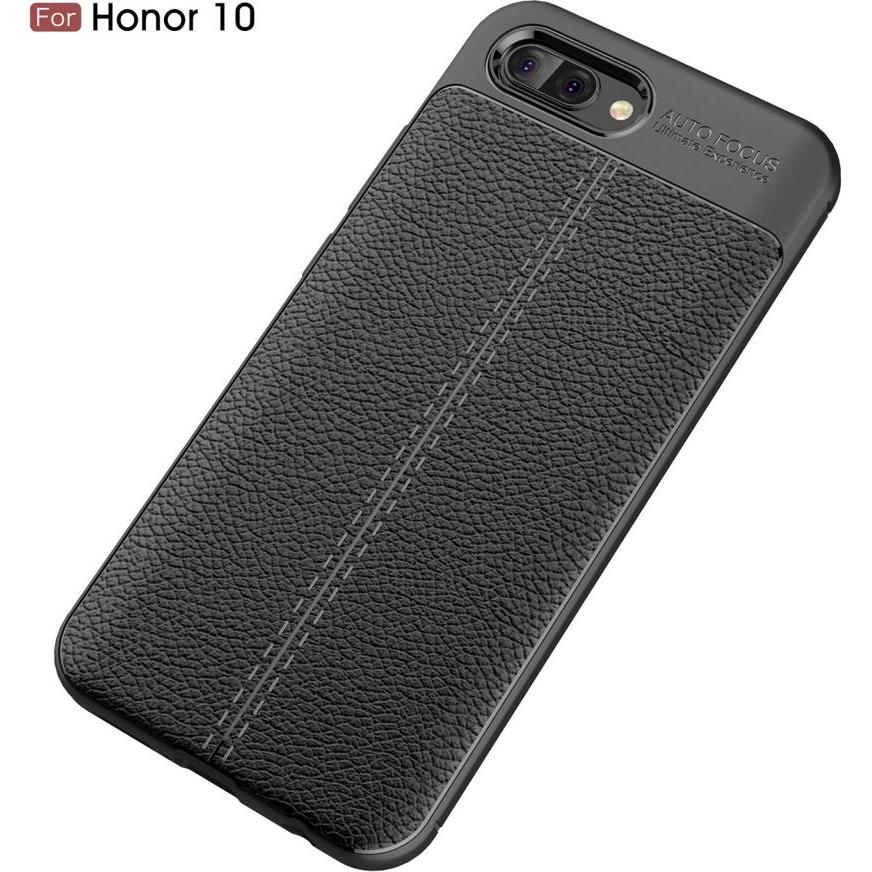 Thumbnail - Screenguard Honor 10 Hülle Leather Design TPU Cover (Honor 10), Smartphone Hülle, Schwarz