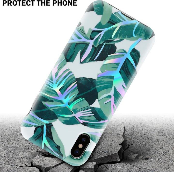 Image du produit Cadorabo Couverture IMD TPU Fleurs & Feuilles colorées (Apple iPhone XS Max)
