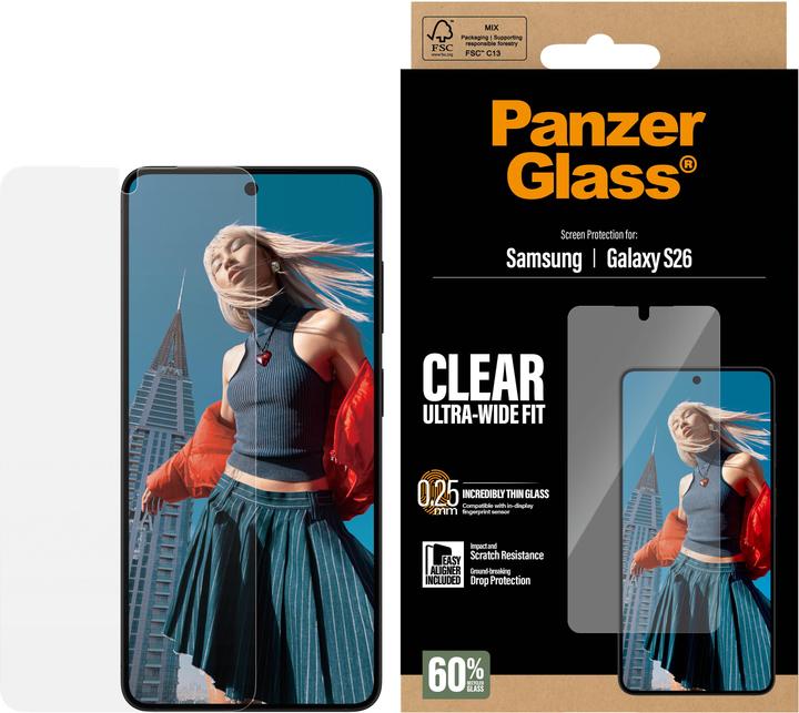 PanzerGlass Ultra-Wide Fit (1 Stk., Samsung Galaxy S26)