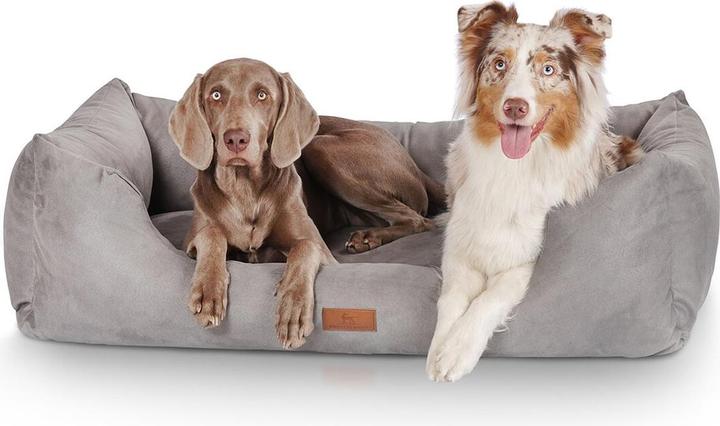 Image du produit Knuffelwuff Lit pour chien Dreamline Velour XL, 105 x 75 cm, Gris (Chien)