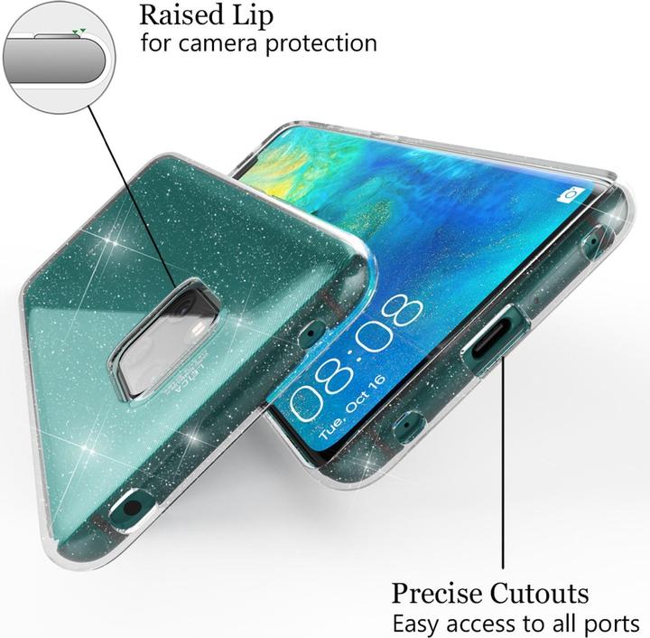 Actual product image Nalia Clear glitter silicone cover (Mate 20 Pro)