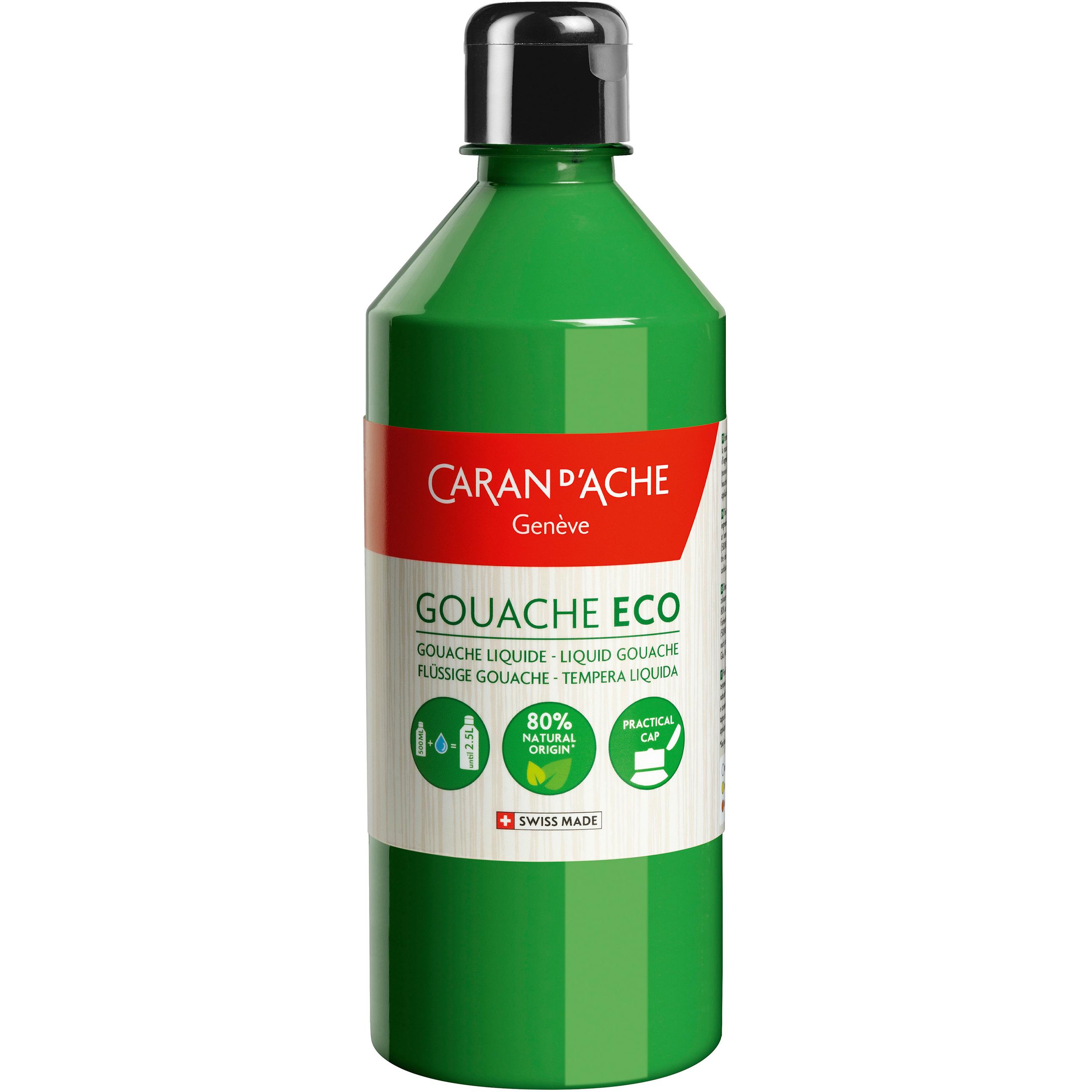 Caran d'Ache, Künstlerfarbe + Bastelfarbe, Deckfarbe Gouache Eco (Brillantgrün, 500 ml)