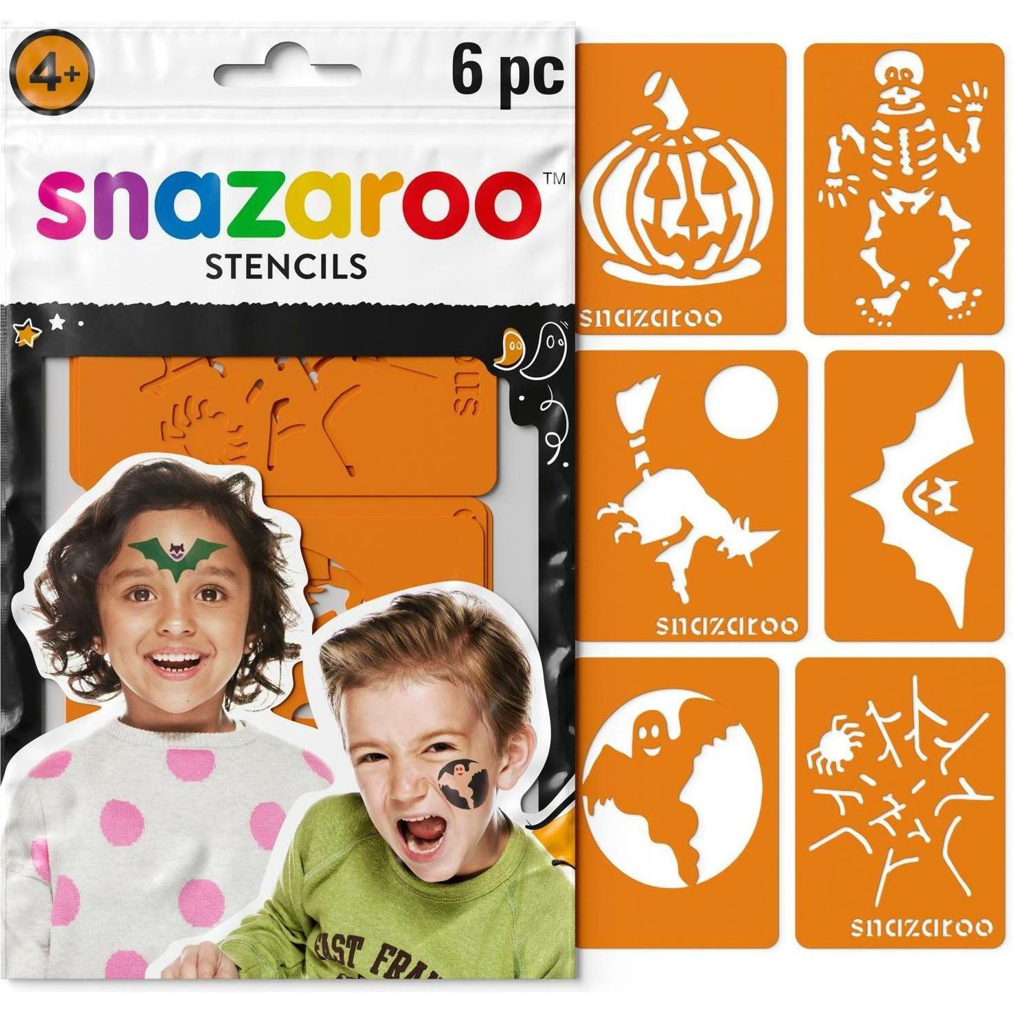 Snazaroo Zubehör Schablonen Halloween, 6 Stück