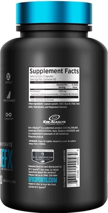 Actual product image EFX Kre-Alkalyn (120 Piece, Capsules, 160 g)
