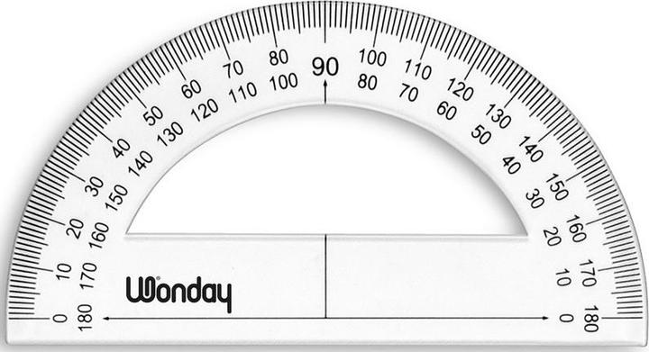 Produktbild Wonday Halb-Winkelmesser 180 Grad, 120 mm, aus Kunstoff (120 mm)
