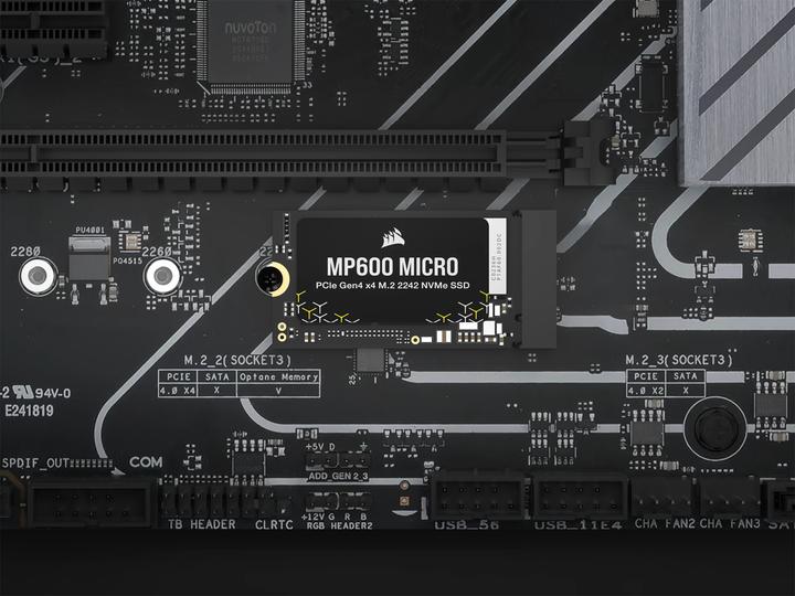 Image du produit Corsair MP600 MICRO 2TB NVMe PCIe M.2 2242 SSD (2000 Go, M.2 2242)