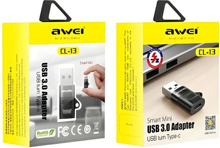 Actual product image Awei Adapter CL-13 USB-CUSB-A czarnyblack (USB-A, USB-C)
