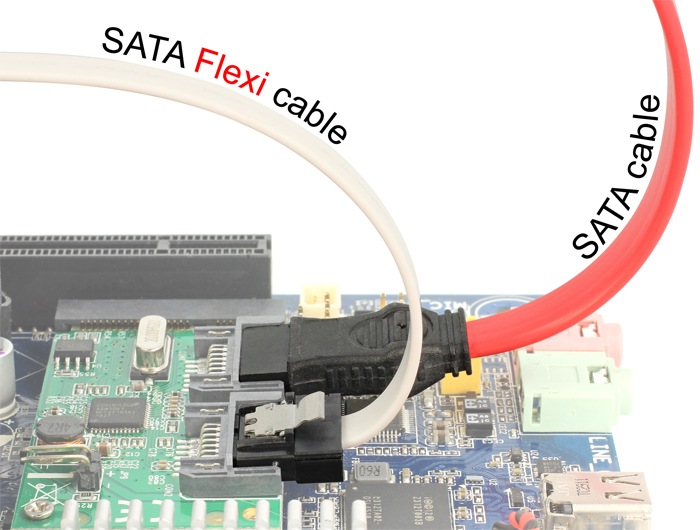 Image du produit Delock Câble SATA FLEXI 6Gb/s 100 cm blanc métal