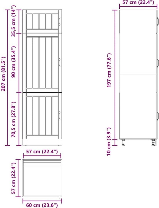 Immagine prodotto VidaXL Mobile da cucina Lucca Sonoma in legno di quercia alto (60 x 57 x 207 cm)
