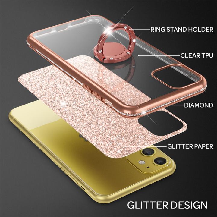 Image du produit Nalia Ring Glitter Silicone Cover (Apple iPhone 11)