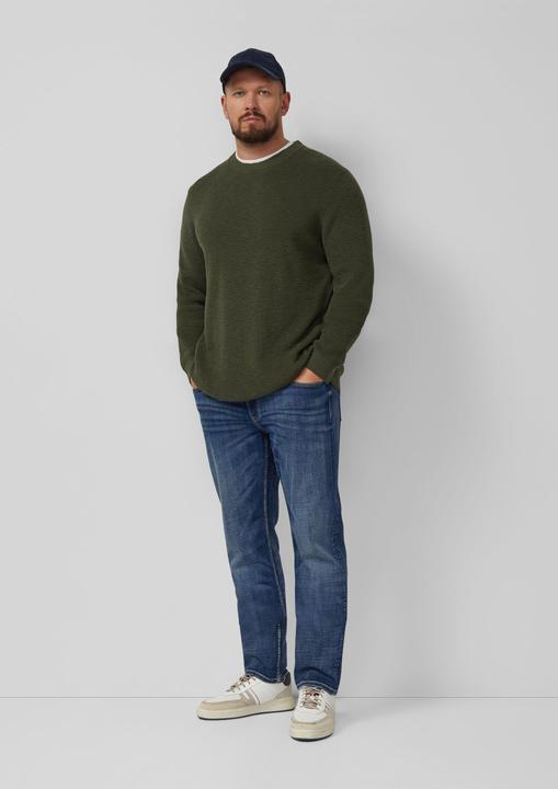 Produktbild s.Oliver Strickpullover Strickpullover mit Crew Neck und Strukturmuster (XXL)