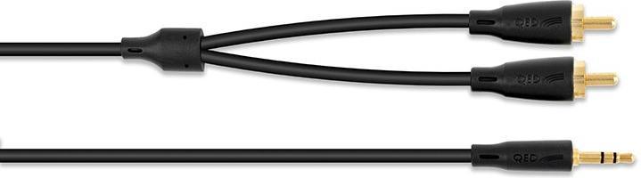 Actual product image QED Connect Cable Stereo 3.5Mm (M) To 2 X Phono (M) 0.75 metres QE8111 (0.75 m, 3.5mm jack (AUX))