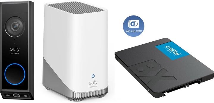 eufy Sonnette vidéo E340 + HomeBase 3 S380 + 240GB SSD pour 3 ans de stockage - Bundelvoordeel