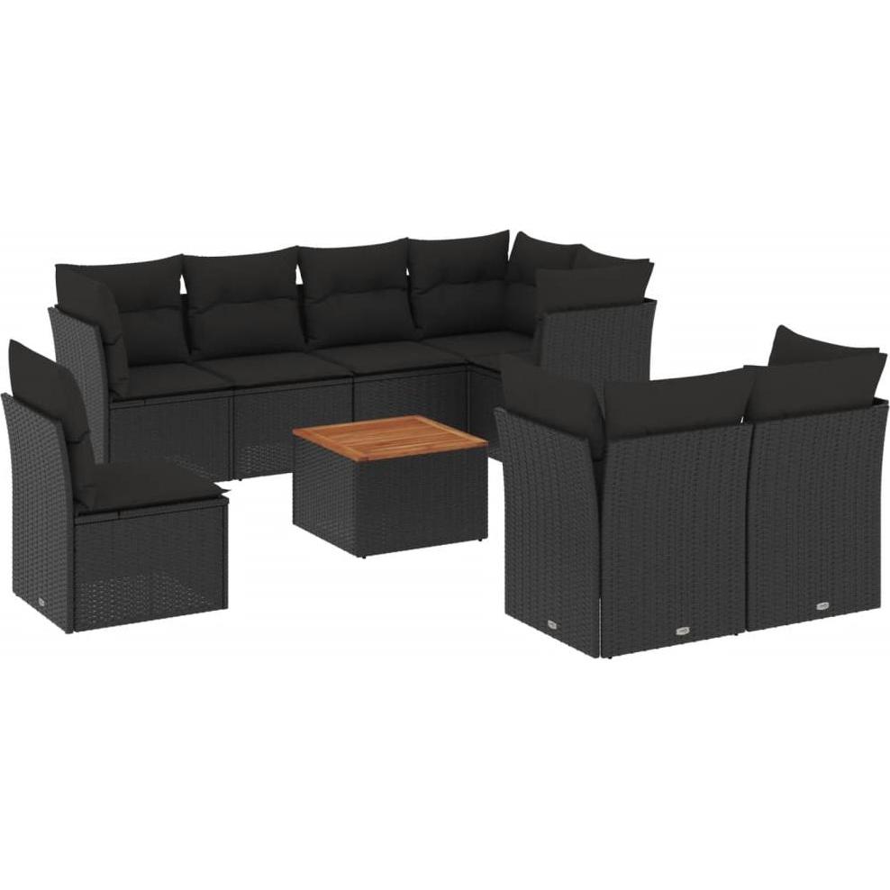 VidaXL, Gartenlounge, 10-tlg. Garten-Lounge-Set mit Kissen