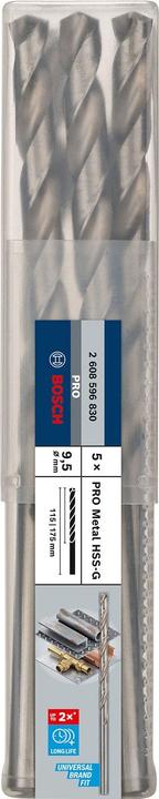 Produktbild Bosch Professional Zubehör PRO Metal HSS-G Spiralbohrer, 9,5 x 115 x 175 mm (9.5 mm)