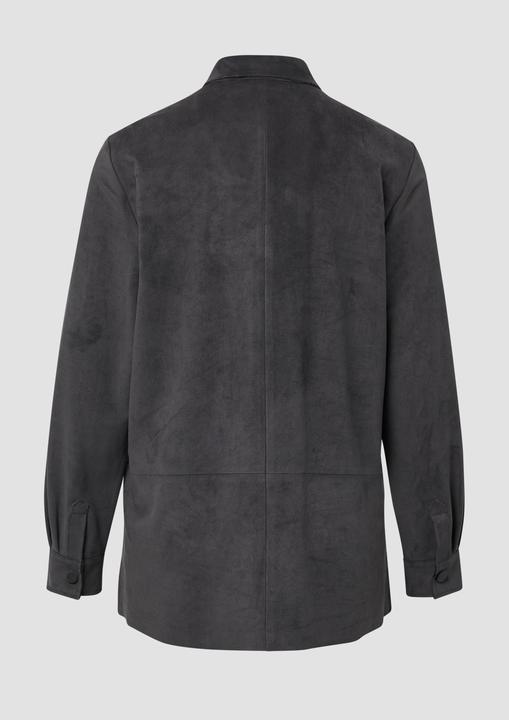 Immagine prodotto s.Oliver Indoor-Jacke Longbluse in Veloursleder-Optik (48)