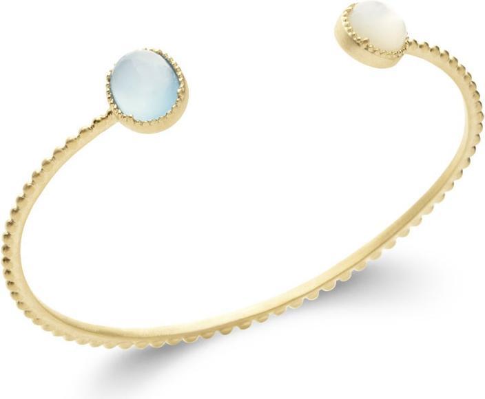 Produktbild Lara Vergoldetem Messing ARMBAND – BLAUER ACHAT – PERLMUTT (Messing)