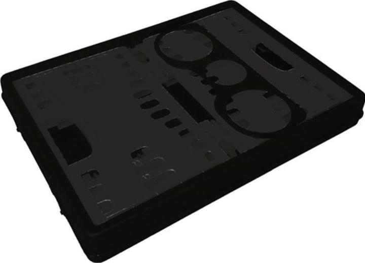Actual product image Lockweiler Folding box L 485 x W 345 x H 230mm contents 35 L with 2 handles and bottle holder black/grey (35 l)