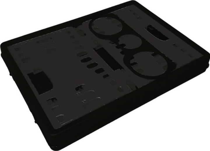 Produktbild Lockweiler Klappbox L485xB345xH230mm Inhalt 35 l mit 2 Griffen und Flaschenhalter schwarz-grau (35 l)