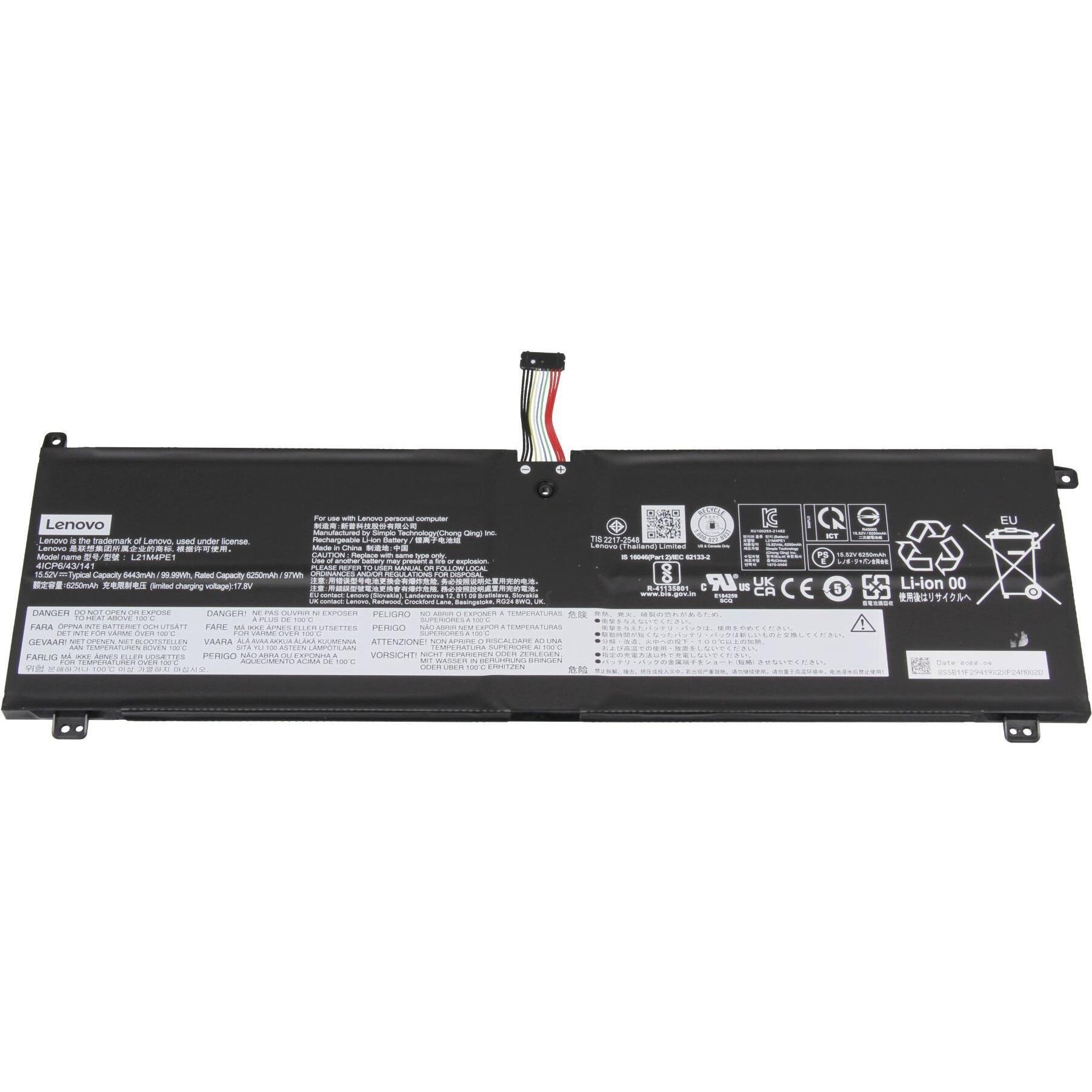 Lenovo 5B11N52219 (4 Zellen, 6443 mAh), Notebook Akku