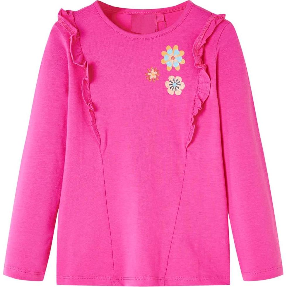 VidaXL, Jungen, Shirt, Kinder-Langarmshirt Dunkelrosa 92,Material: 95 % Baumwolle, Rosa, (92)