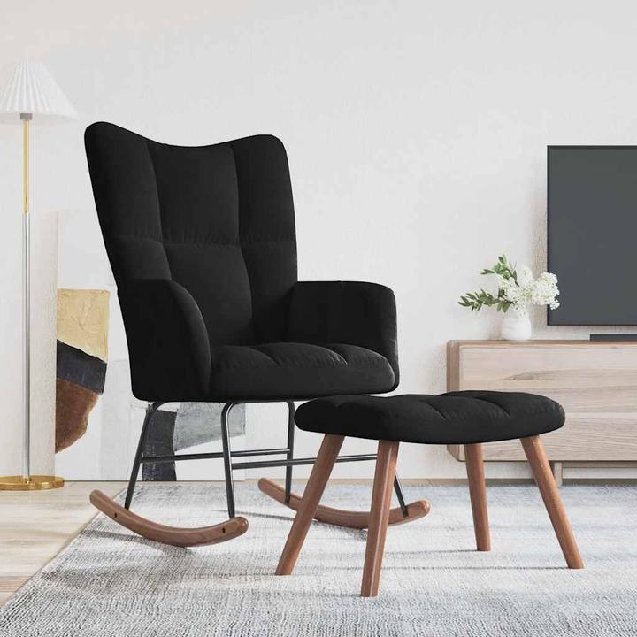 Actual product image vidaXL Schaukelstuhl mit Hocker