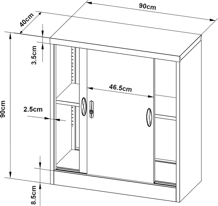Actual product image En.Casa Rieti (90 x 40 x 90 cm)