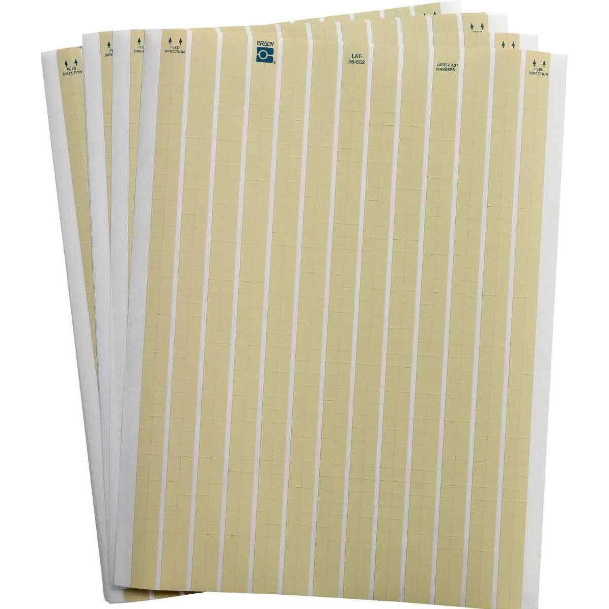 Brady, Etiketten, LAT-26-652-10, Polyimid, matt, Beige, 6.35 x 6.35 mm, dauerhaft klebend, US-Letter, 26-bahni