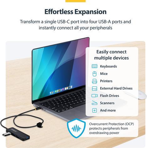 Immagine prodotto StarTech 4-Port USB-C Hub Compact Powered Nms Ns Perp (USB-C, 4 porte)
