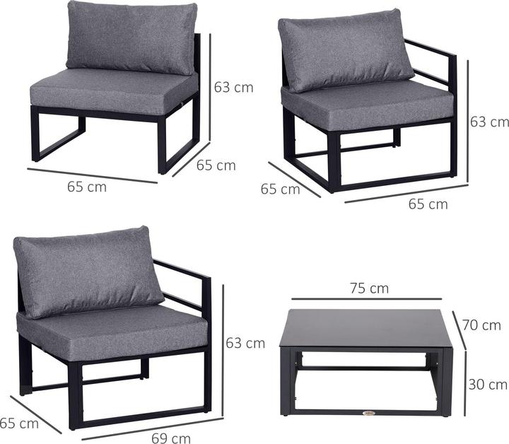 Produktbild Outsunny Gartensofaset