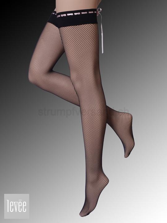 Actual product image Levee Fishnet stockings with cord, colour 399 black, size 52-54 (52 - 54)