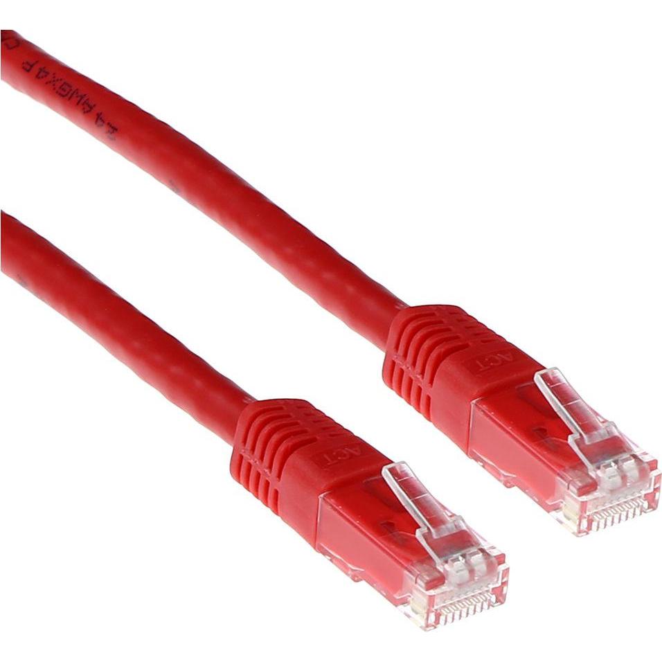 ACT Red 1 meter U/UTP CAT5E patch cable with RJ45 connectors. Cat5e u/utp red 1.00m (U/UTP, CAT5e, 1 m), Netzwerkkabel