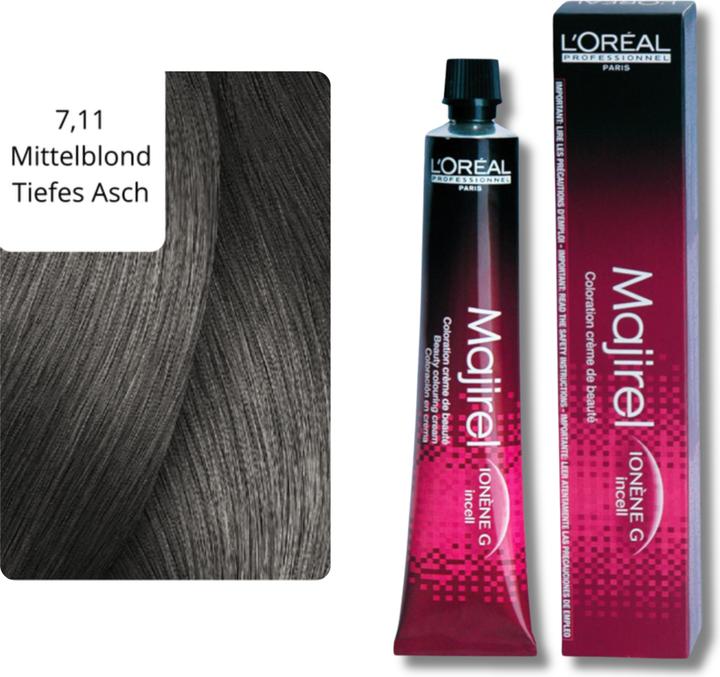 Actual product image L'Oréal Professionnel Majirel (7,11 Middle blonde Deep ash)