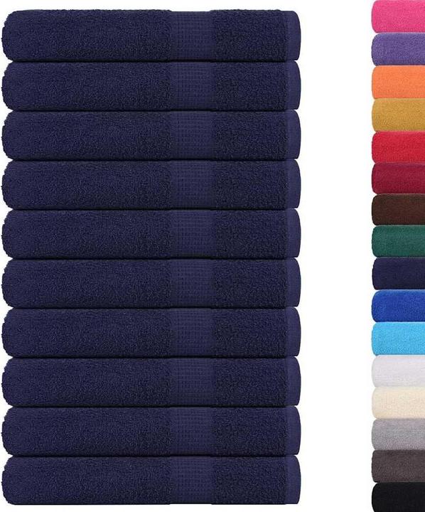 Image du produit vidaXL Serviettes 10 pcs. Bleu marine 100x200cm 360 g/m² 100% coton (100 x 200 cm)