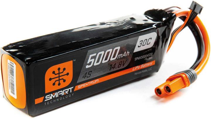 Image du produit Spektrum Pack LiPo 5000mAh 4S 14.8V Smart 30C IC5 (14.80 V, 5000 mAh)