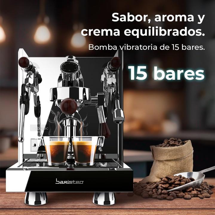 Actual product image Cecotec Professional E61 Espresso Machine with PID Control, Dual Outlet, and 15 Bar Pressure