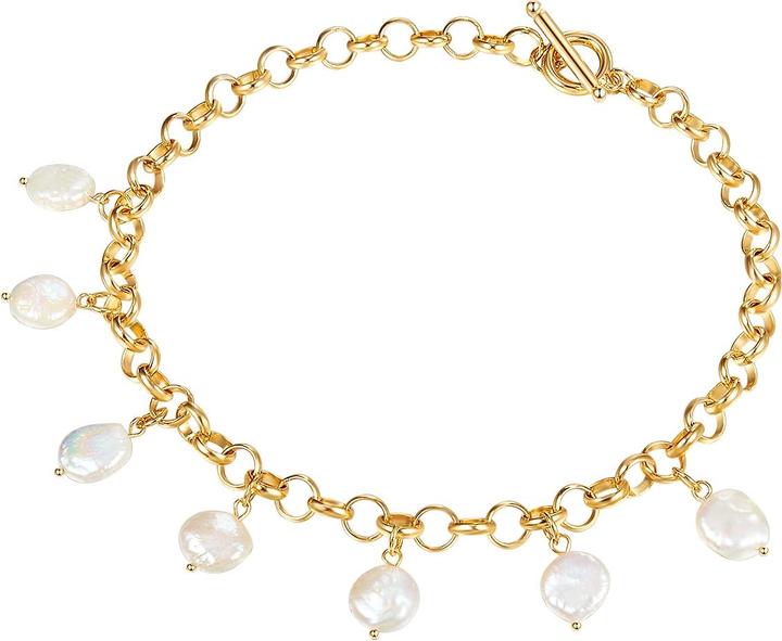 Image du produit Lulu & Jane Femme alliage métal perle d'eau douce or jaune 47,0 cm - 29197 (14 carats plaqué or jaune, 47 cm)