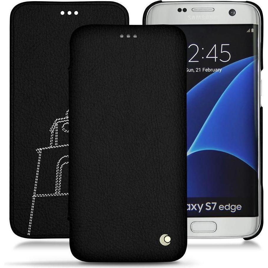Noreve Lederschutzhülle horizontal (Samsung Galaxy S7 Edge), Smartphone Hülle, Schwarz