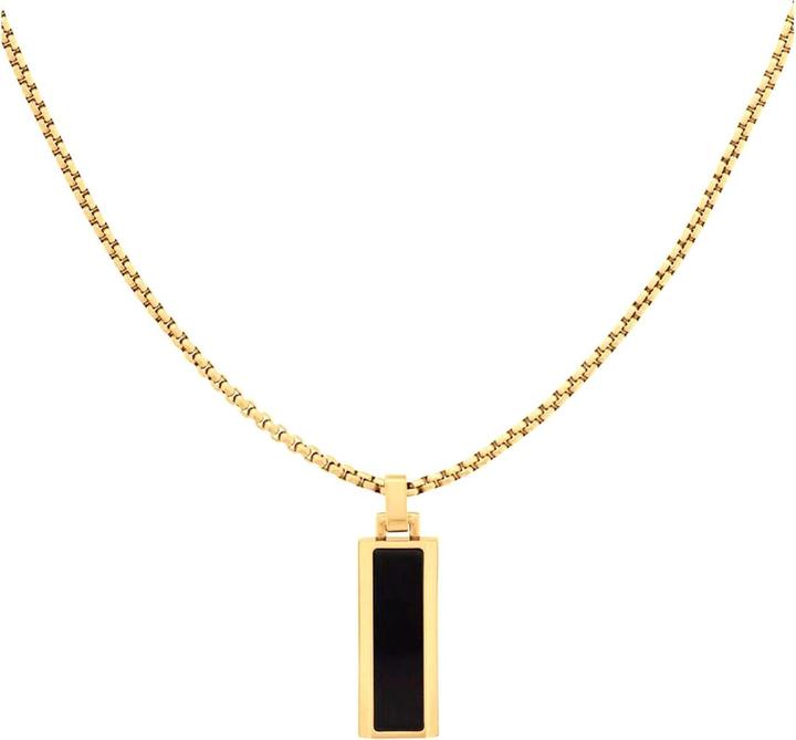 Tommy Hilfiger Original gold-plated necklace with onyx 2790541