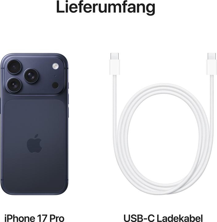 Produktbild Apple iPhone 17 Pro (512 GB, Deep Blue, 6.30", Dual SIM, 5G)