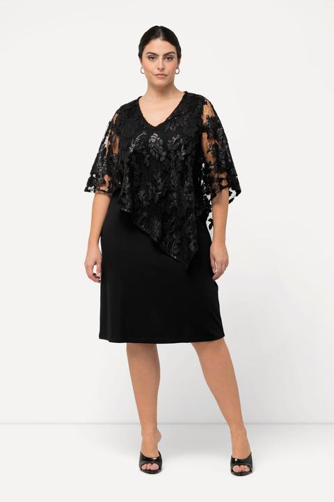 Actual product image Ulla Popken Sheer Lace Cape Dress (50, 52)