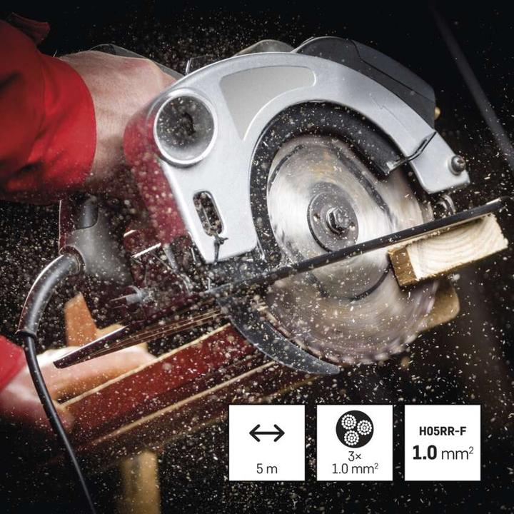 Immagine prodotto Emos Cavo di alimentazione in gomma 3x 1mm2, 5m, nero (5 m)