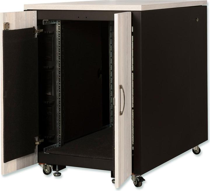 Actual product image Assmann DIGITUS SOUNDproof cabinet 1000x750x1130 mm wood surface maple (17 RU, 19 inch rack)