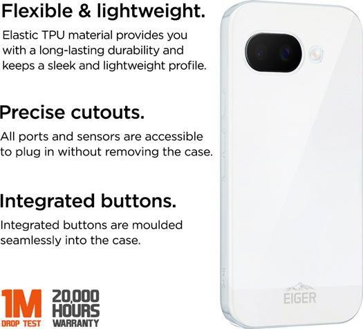 Image du produit Eiger flexibles TPU-Case Grip Case GRS clear (Google Pixel 9a)
