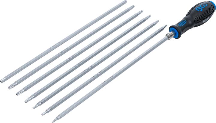 Actual product image BGS Screwdriver Set with interchangeable Blades T-Star (for Torx) / TS-Star (for Torx Plus) 8 pcs. (Pin-torx)