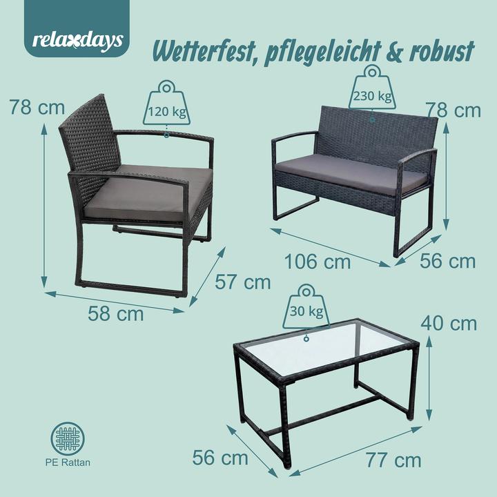 Productafbeelding Relaxdays 4-tlg. Gartenmöbel-Set