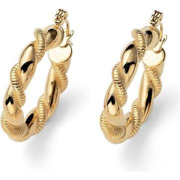 Oliver Weber Collection, Ohrringe, Oliver Weber - Stylish round gold-plated earrings Twists 23035G
