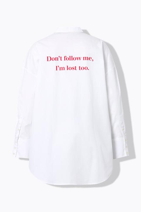 Actual product image Studio Untold Directionless Lettering Button Down Tunic Blouse (54)