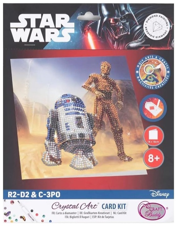 Actual product image Craft Buddy R2-D2 & C-3PO, Card 18x18cm Crystal Art